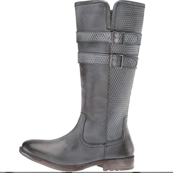 Roan by Bed Stu Date Grey Napa White BFS Tall Boot Leather - Picture 3 of 5